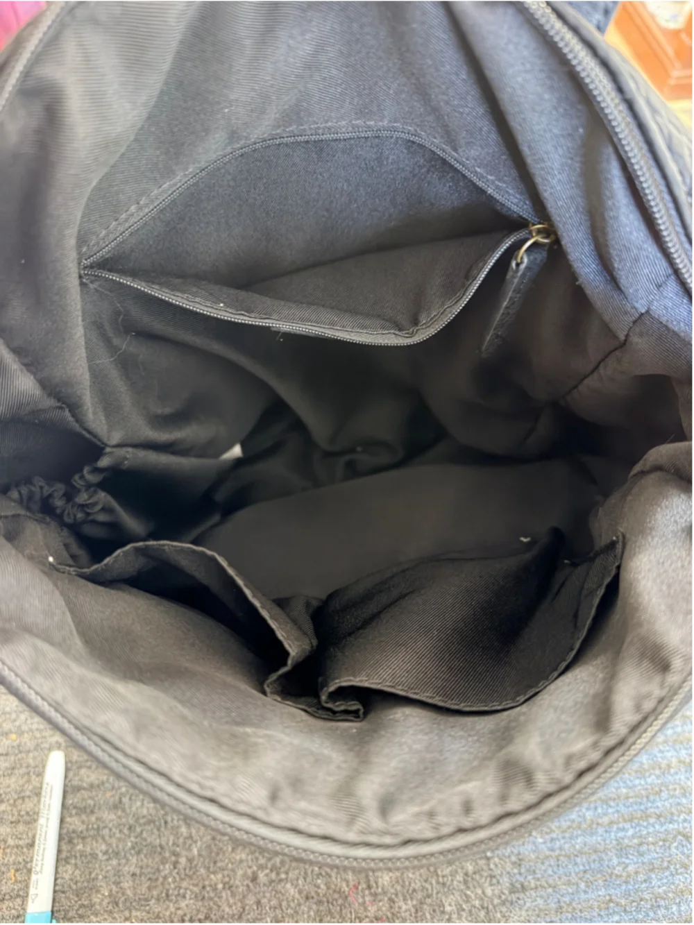 The Sak Black Textured Backpack Purse Olvera Style Zip Pockets Adjustable Straps